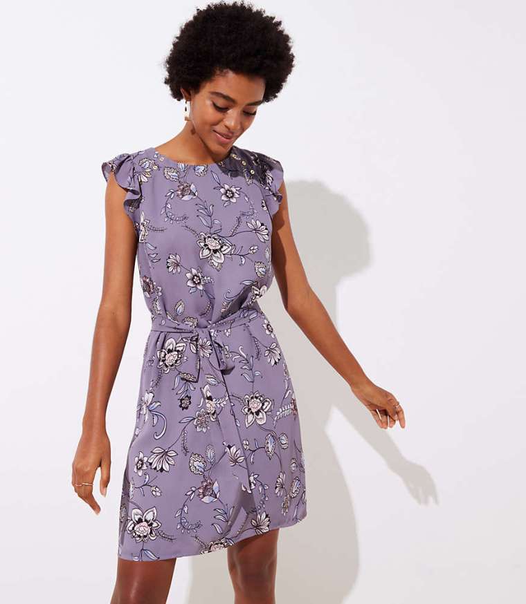 Loft lilac garden button down flutter dress.jpeg