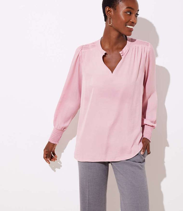 smocked split neck blouse.jpeg